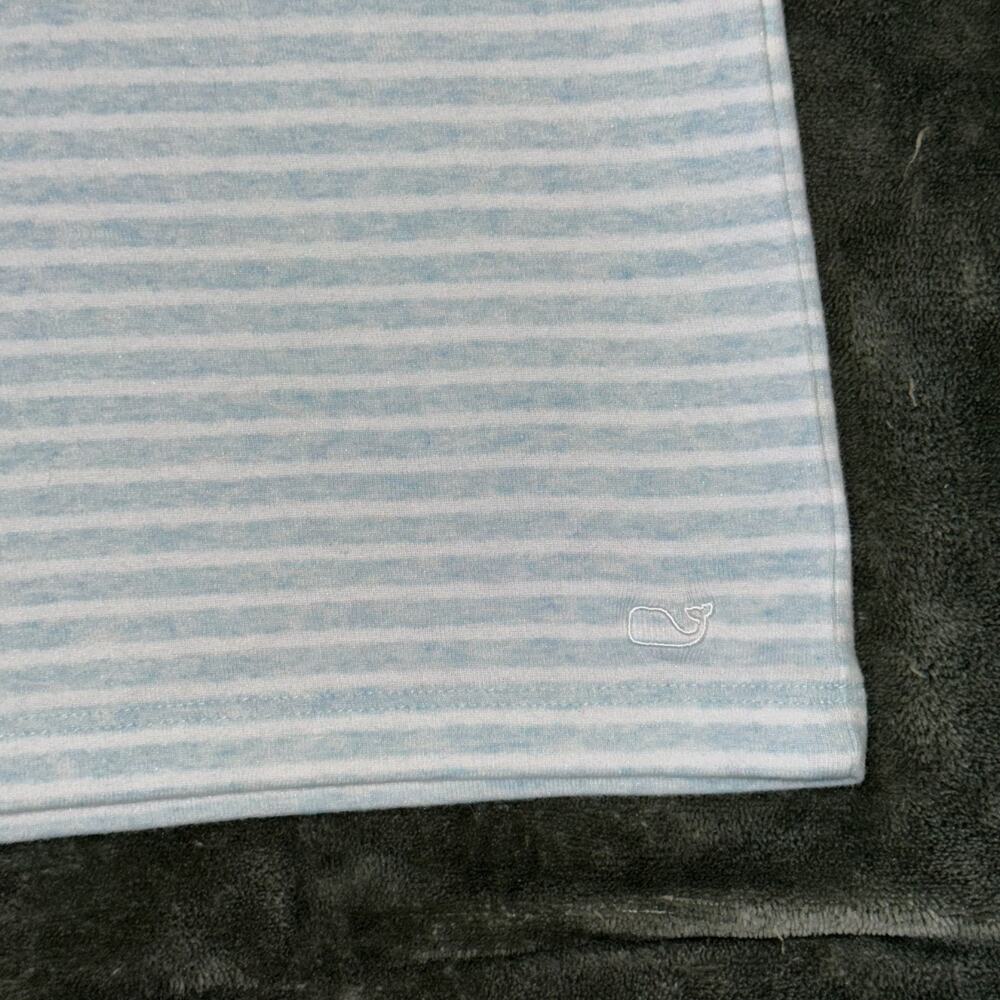 Vineyard Vines T-Shirt Womens Small Light Blue White Striped V-Neck Short Sleeve - Picture 3 of 6